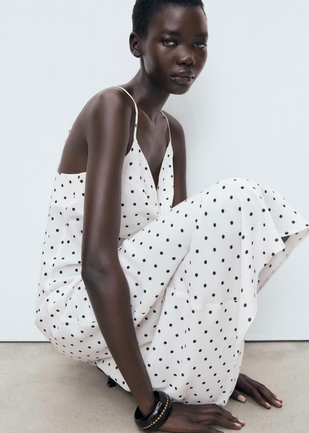 Robe Midi Encolure Drapée