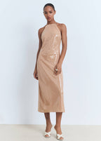 Robe Sequins À Emmanchures Américaines