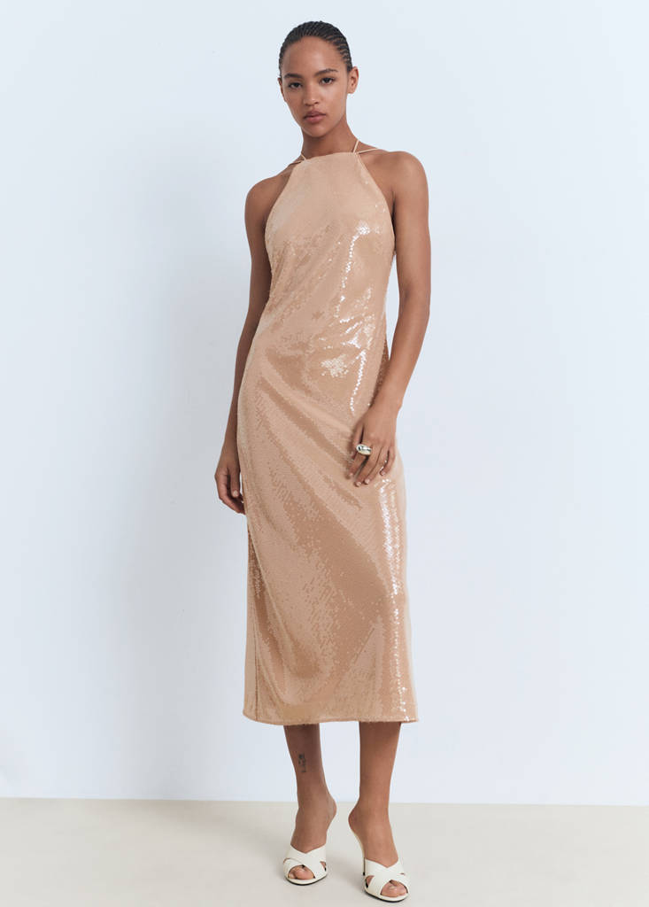 Robe Sequins À Emmanchures Américaines