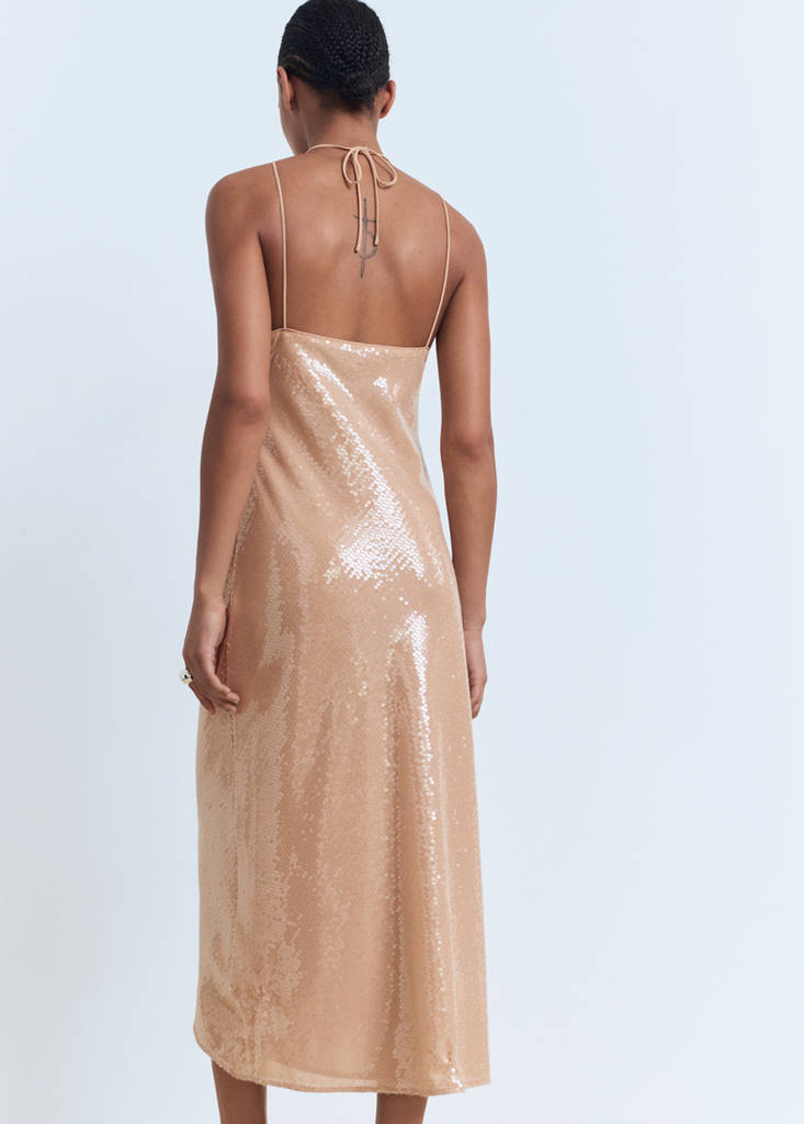 Robe Sequins À Emmanchures Américaines