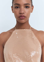 Robe Sequins À Emmanchures Américaines