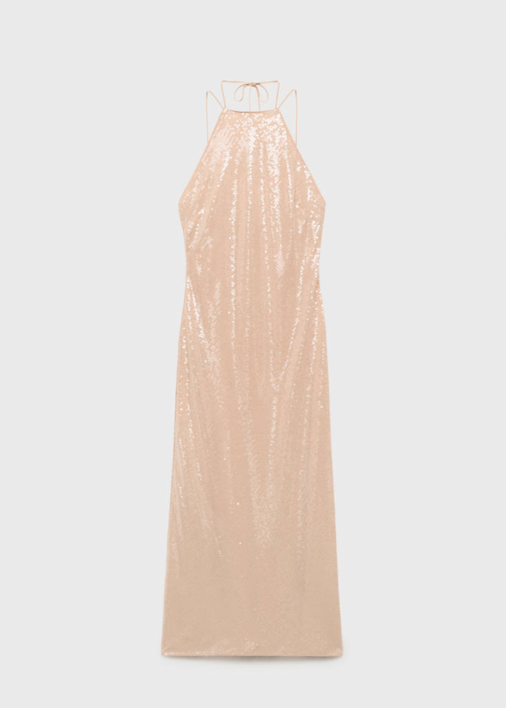 Robe Sequins À Emmanchures Américaines