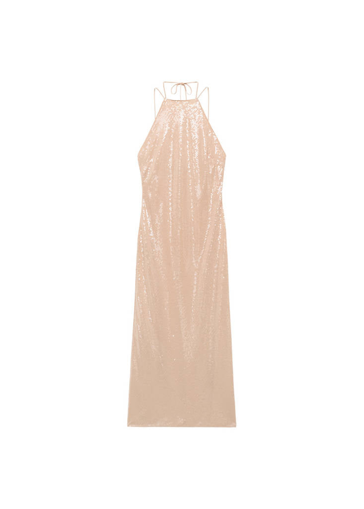 Robe Sequins À Emmanchures Américaines