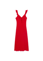 Robe Midi Avec Encolure À Volants