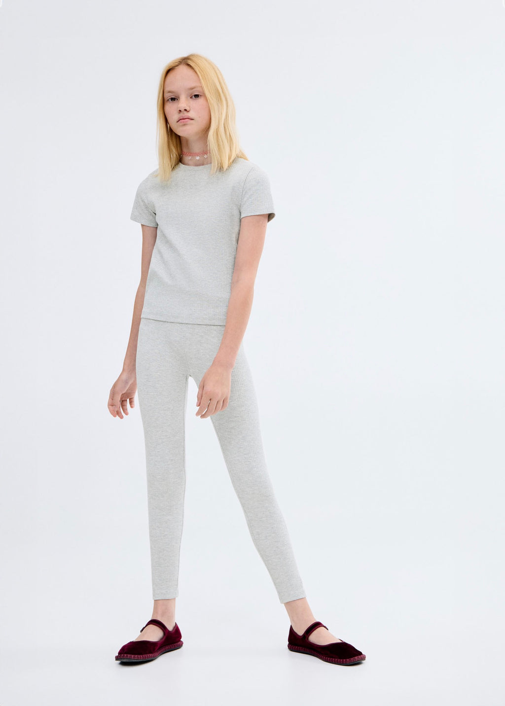 T-Shirt Sport Gris Clair Chiné - Fille