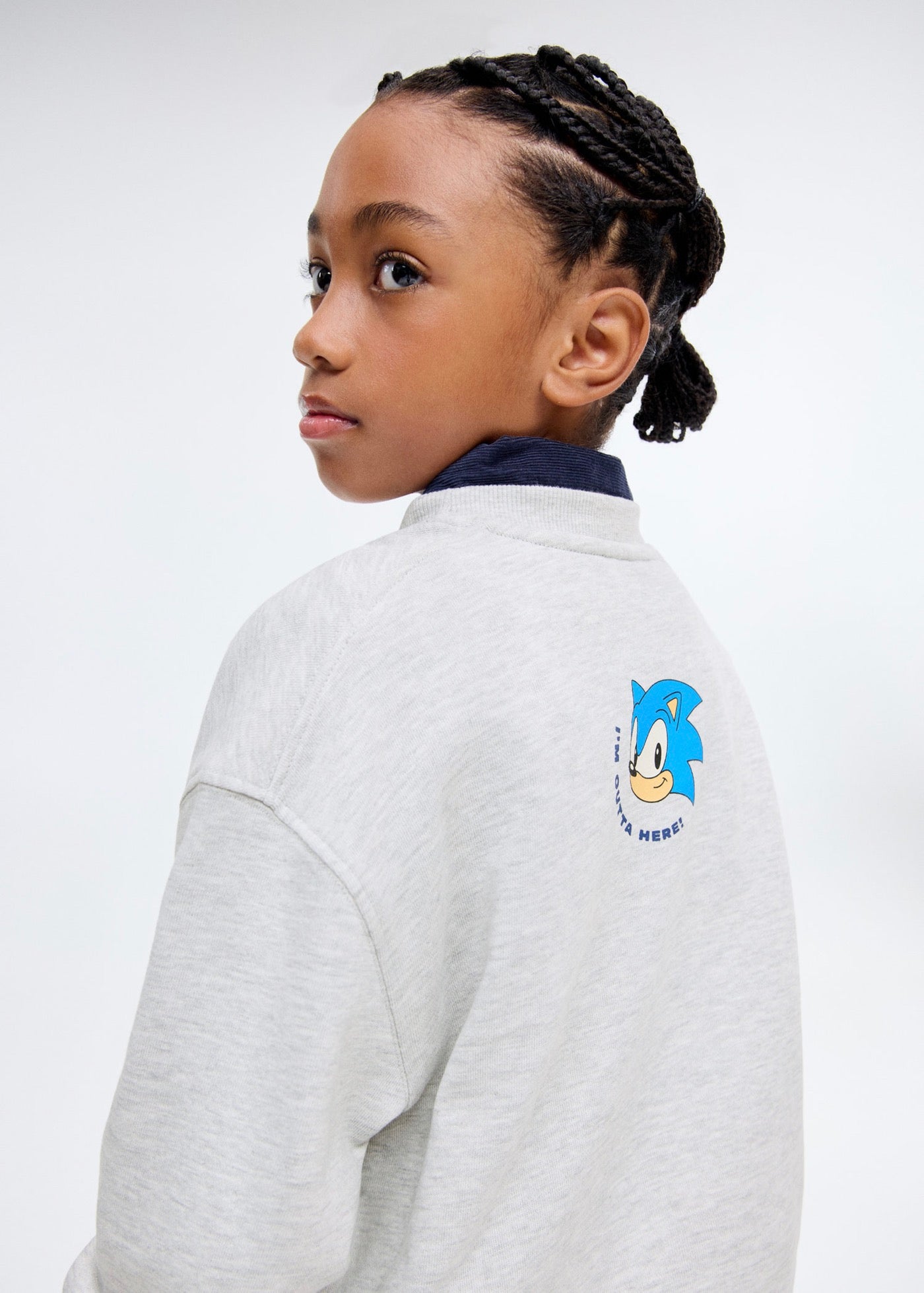 Sweat Sonicthe Gris Moyen Chiné - Garçon