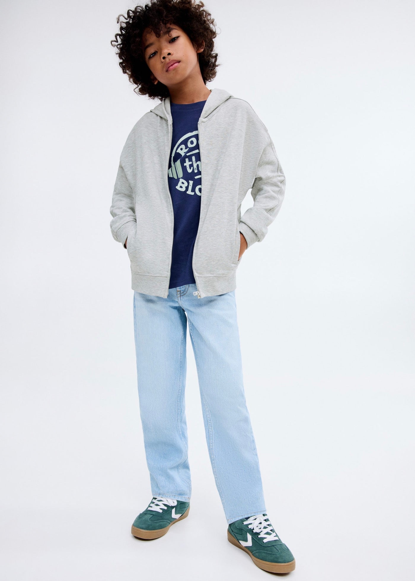 Sudadera Francia Gris Medio Jaspeado - Niño