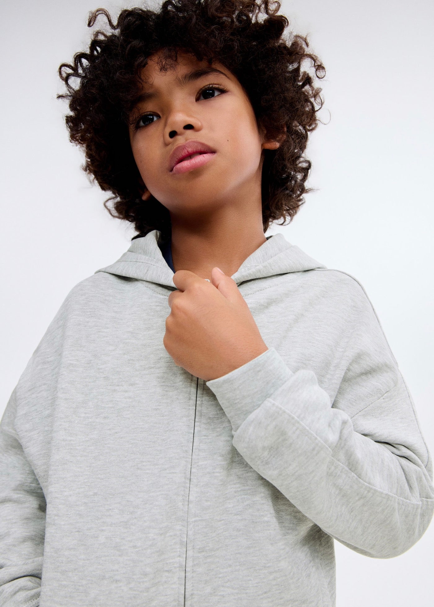 Sudadera Francia Gris Medio Jaspeado - Niño