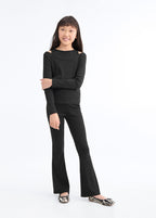 T-Shirt Layer Noir - Fille