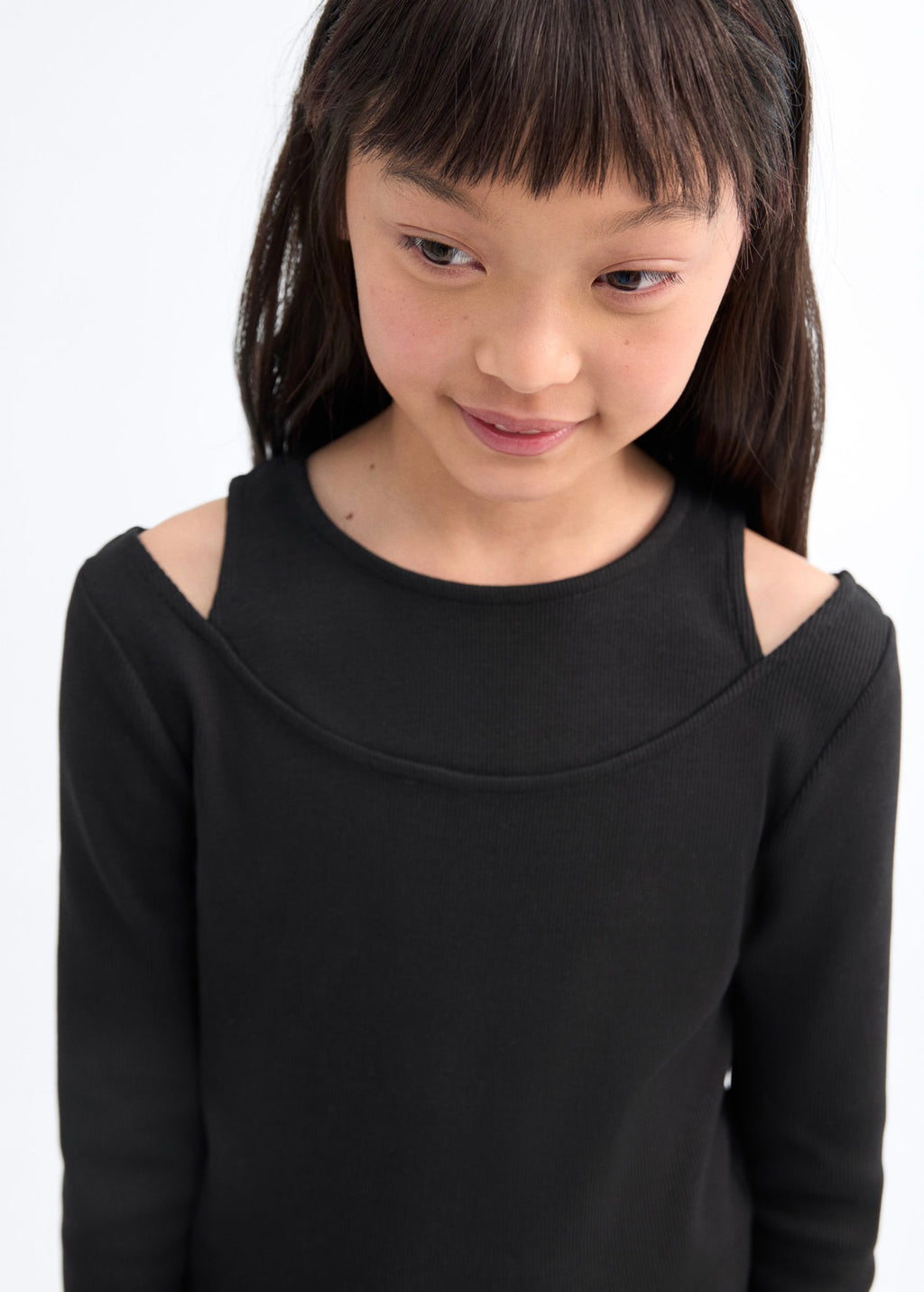 T-Shirt Layer Noir - Fille