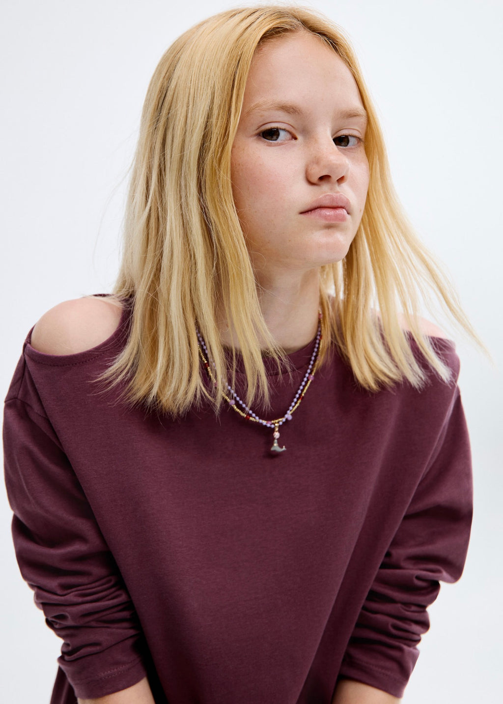 T-Shirt Cutout Bordeaux - Fille