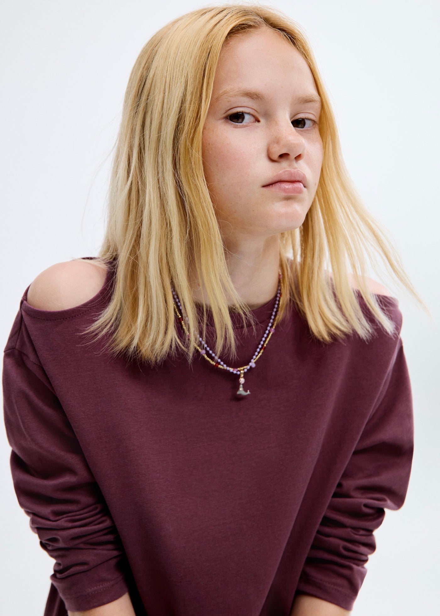 T-Shirt Cutout Bordeaux - Fille