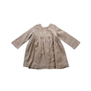 Bonpoint - Robe En Laine Marron Avec Broderies - 2 Ans