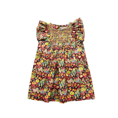 Bonpoint - Robe À Fleurs Multicolore Avec Broderies - 3 Ans