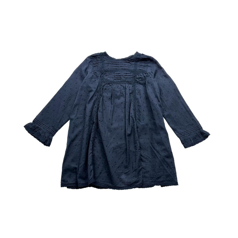 Bonpoint - Robe Bleu Marine À Pois - 2 Ans