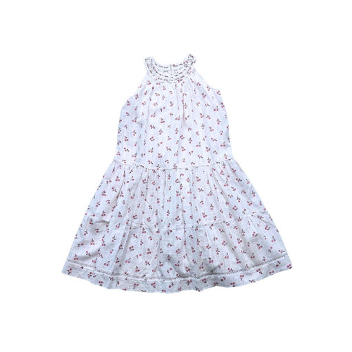 Bonpoint - Robe Longue Blanche À Motifs Cerises - 8 Ans