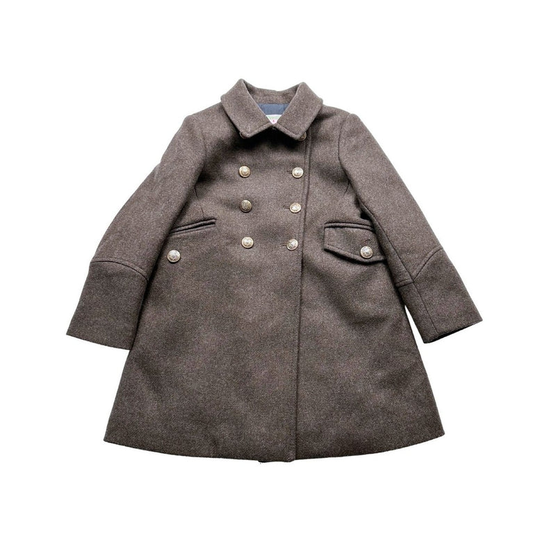 Bonpoint - Manteau En Laine Marron - 6 Ans