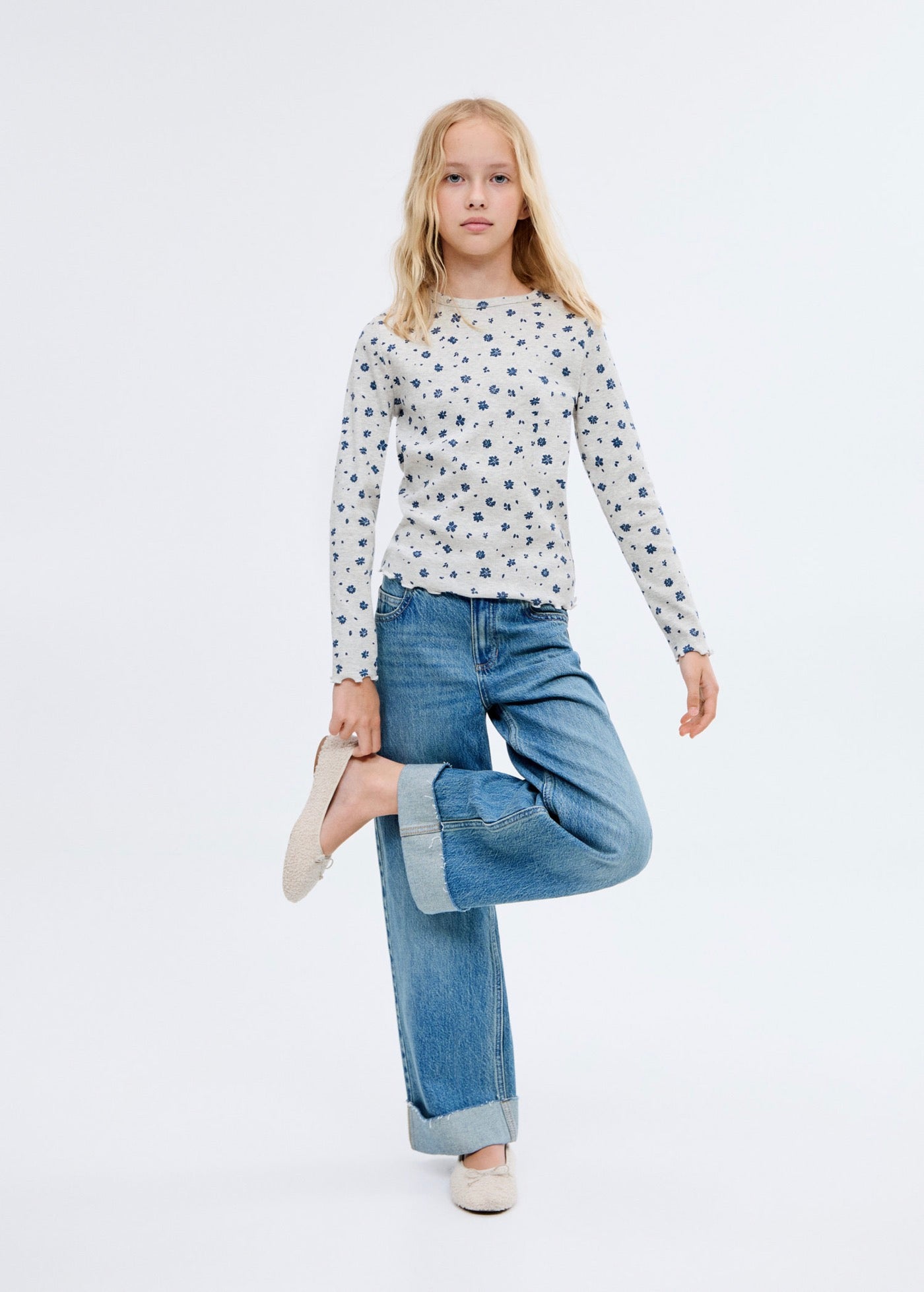 Ribaop Light Grey Marl T-Shirt - Girl