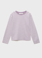 T-Shirt Stripes Violet Clair/Pastel - Fille