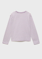 T-Shirt Stripes Violet Clair/Pastel - Fille