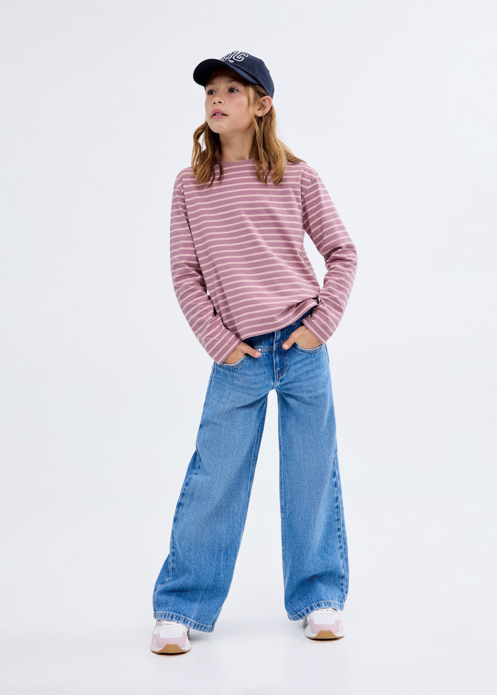 T-Shirt Stripes Rose - Fille
