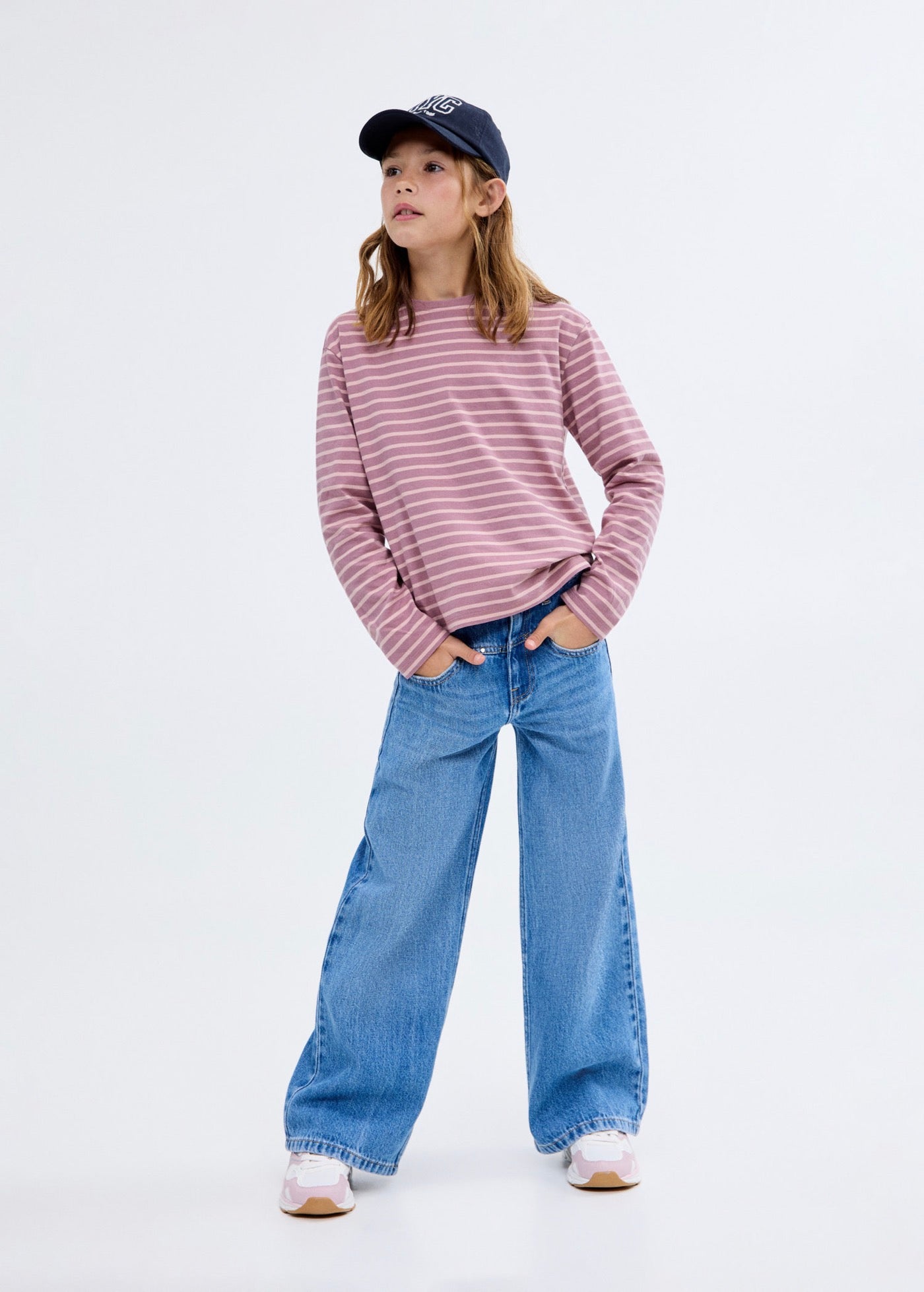 T-Shirt Stripes Rose - Fille