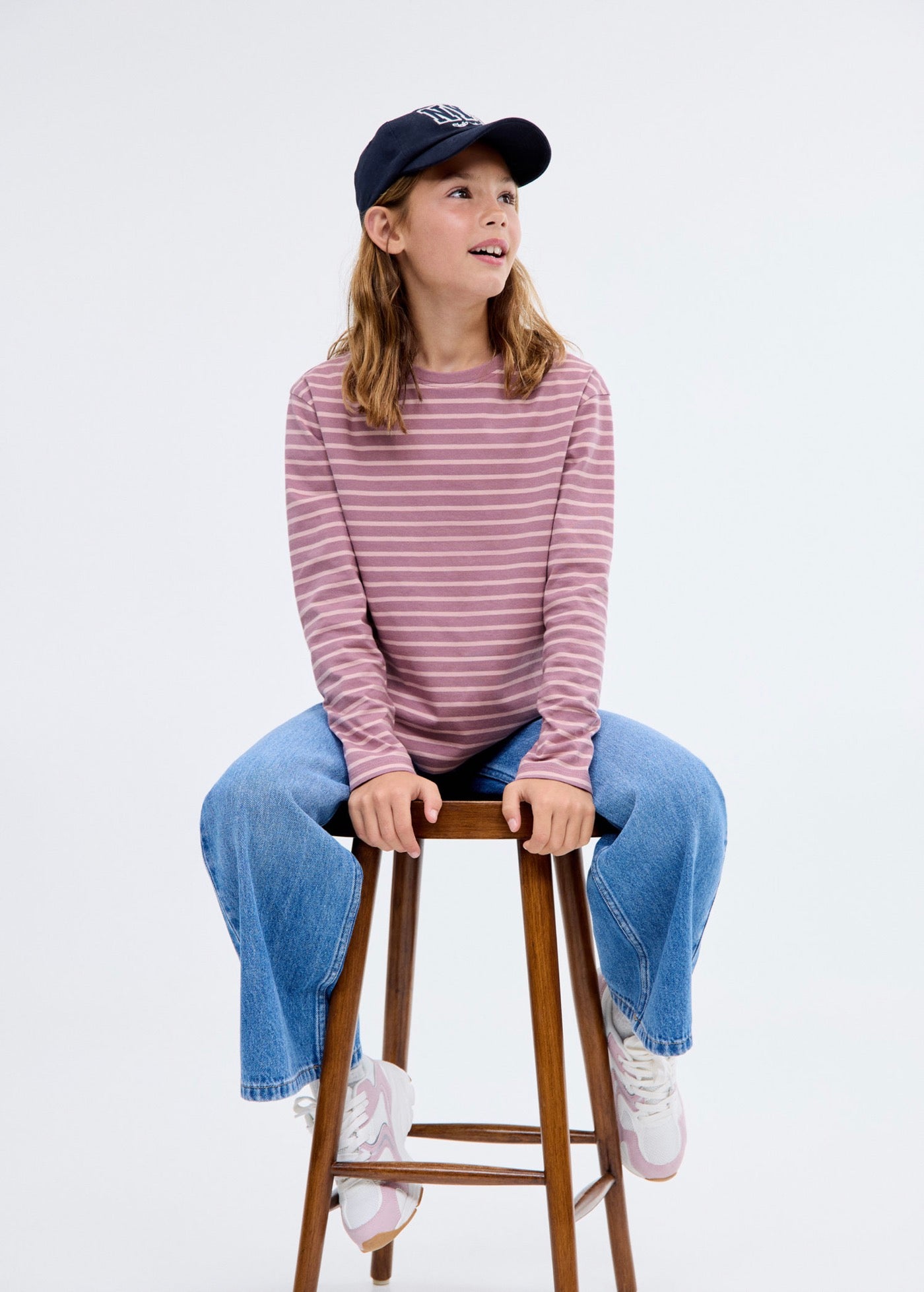 T-Shirt Stripes Rose - Fille