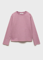 T-Shirt Stripes Rose - Fille
