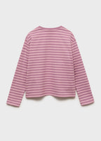 T-Shirt Stripes Rose - Fille