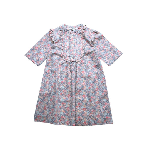 Bonpoint - Robe Neuve À Fleurs Roses, Violettes Et Bleus - 12 Ans