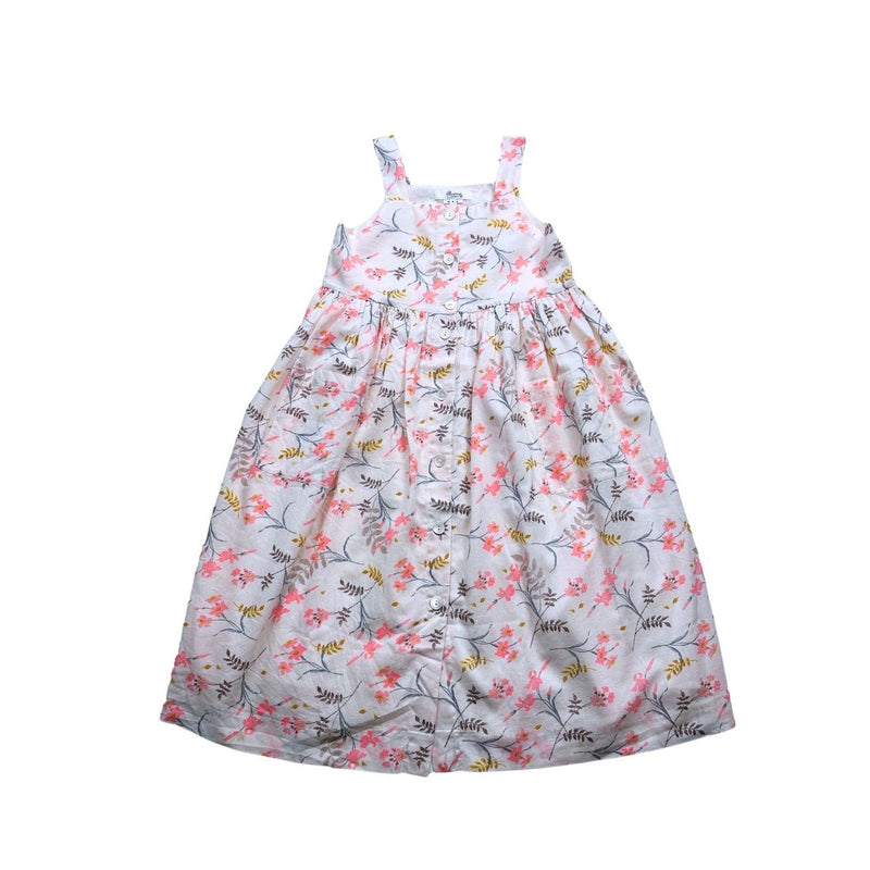 Bonpoint - Robe Crème À Fleurs Neuve - 8 Ans