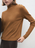 Pull Col Cheminée À Boutons