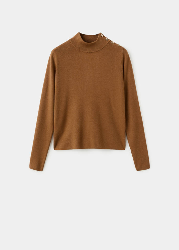 Pull Col Cheminée À Boutons