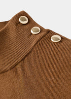 Pull Col Cheminée À Boutons