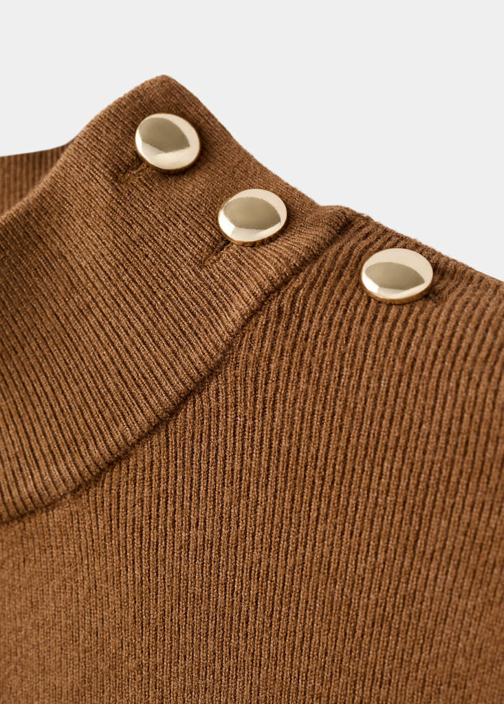 Pull Col Cheminée À Boutons