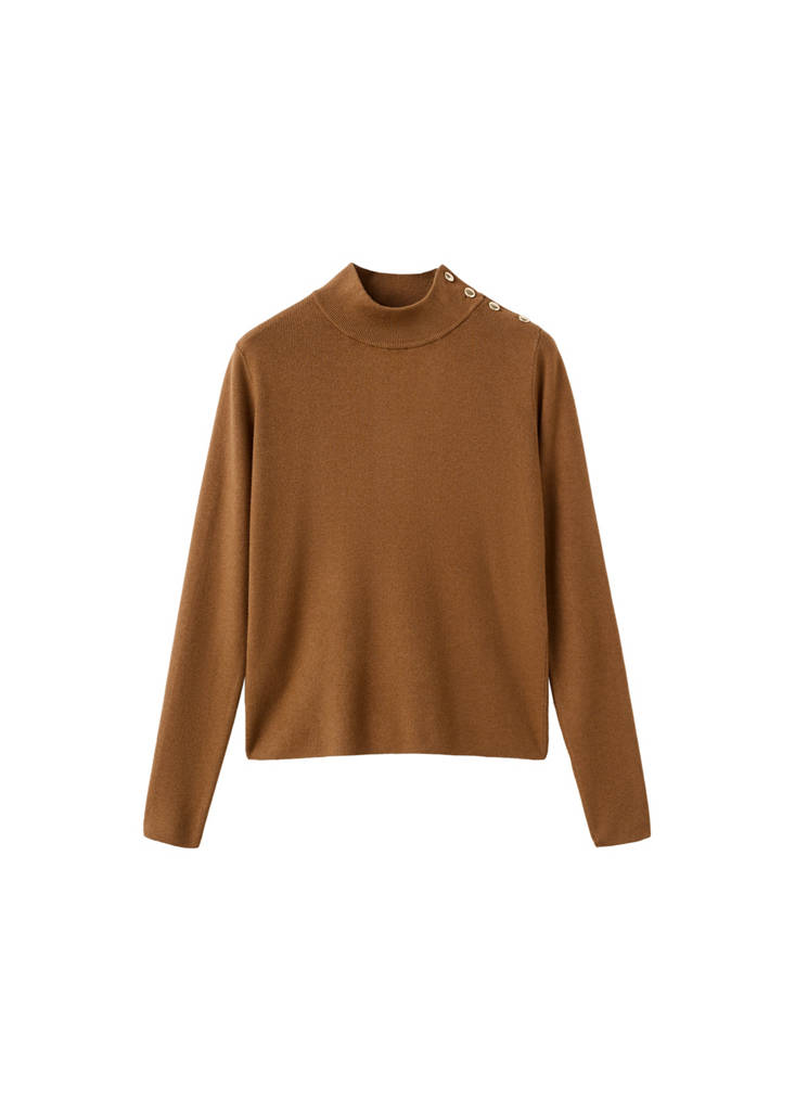 Pull Col Cheminée À Boutons