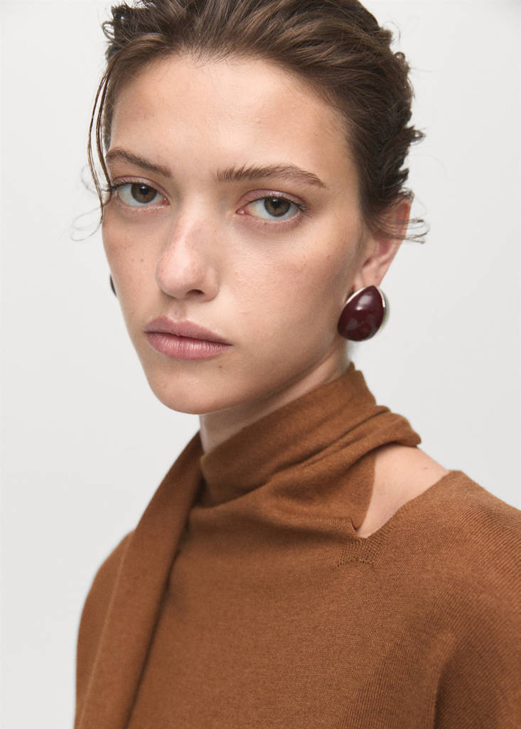 Pull Maille Fine Et Foulard