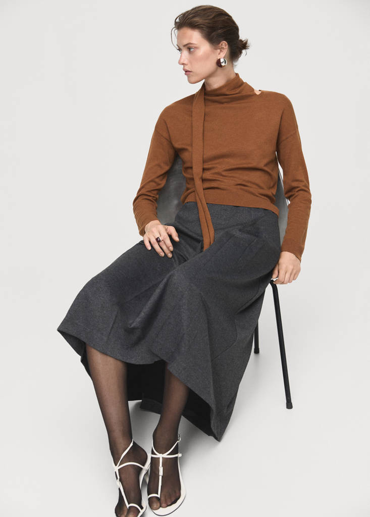 Pull Maille Fine Et Foulard