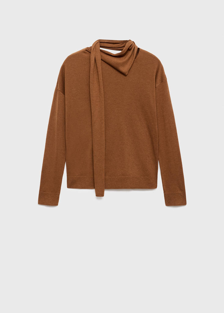 Pull Maille Fine Et Foulard