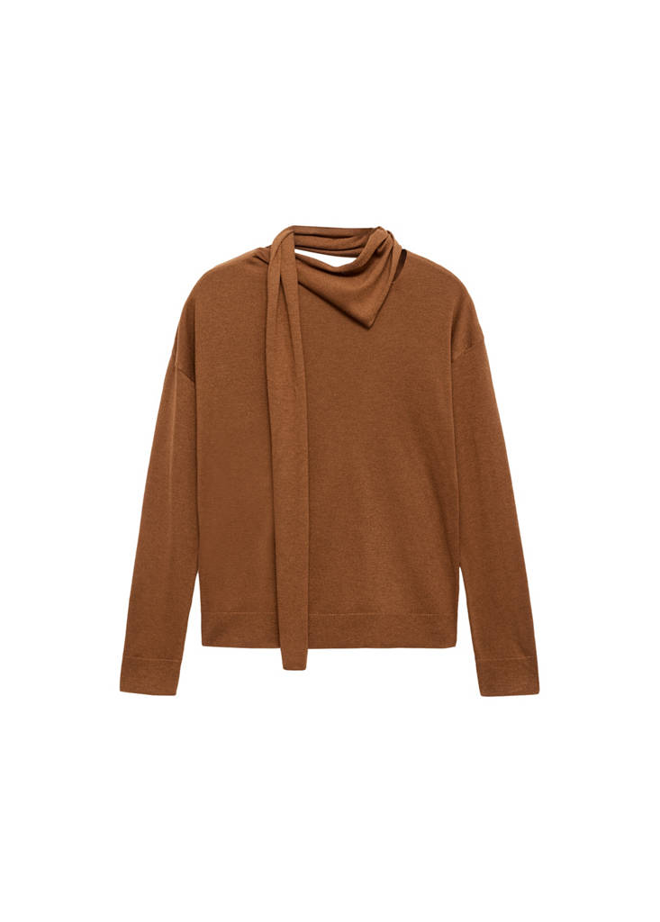 Pull Maille Fine Et Foulard