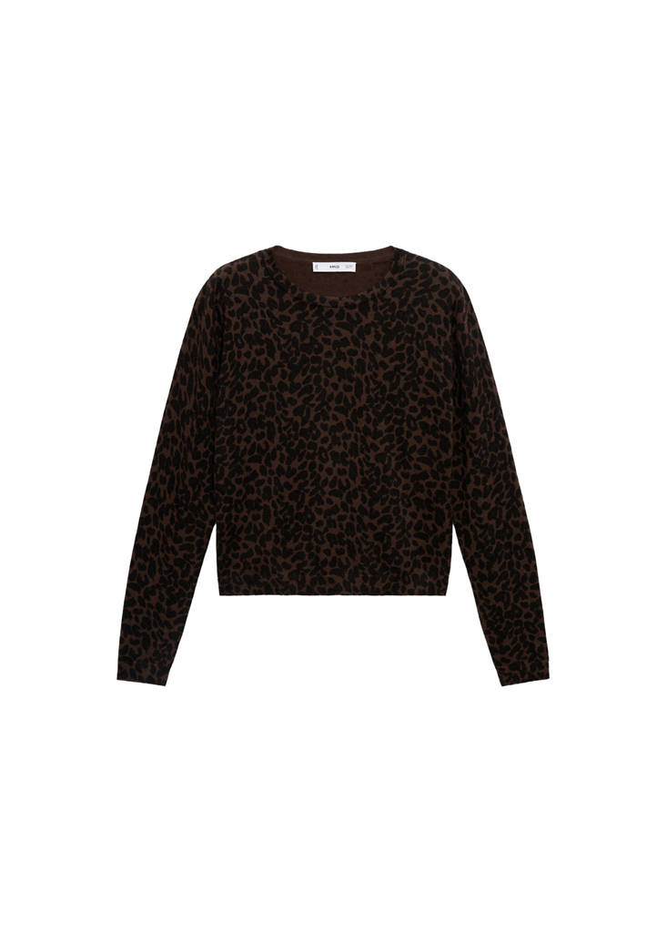 Pull Côtelé Imprimé Léopard