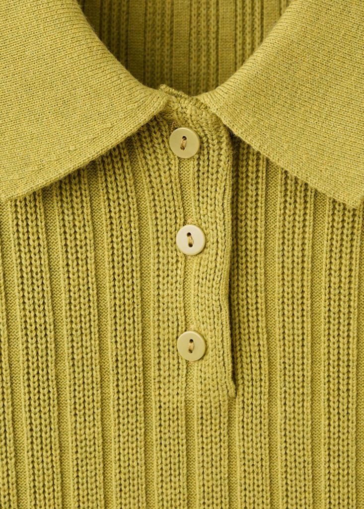 Pull-Over Maille Côtelée Col Polo
