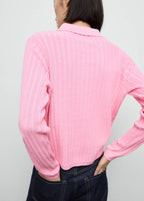Pull-Over Maille Côtelée Col Polo