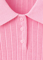 Pull-Over Maille Côtelée Col Polo