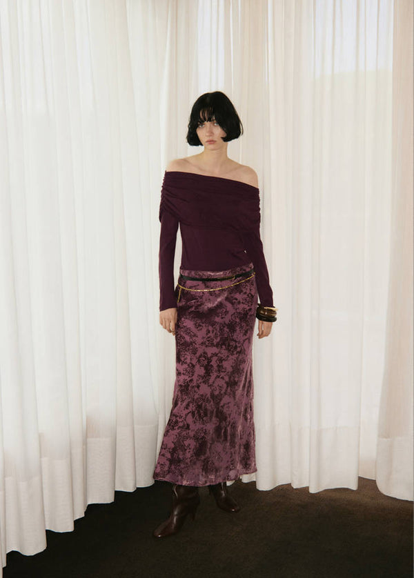 Maglione Aderente Collo Drappeggiato