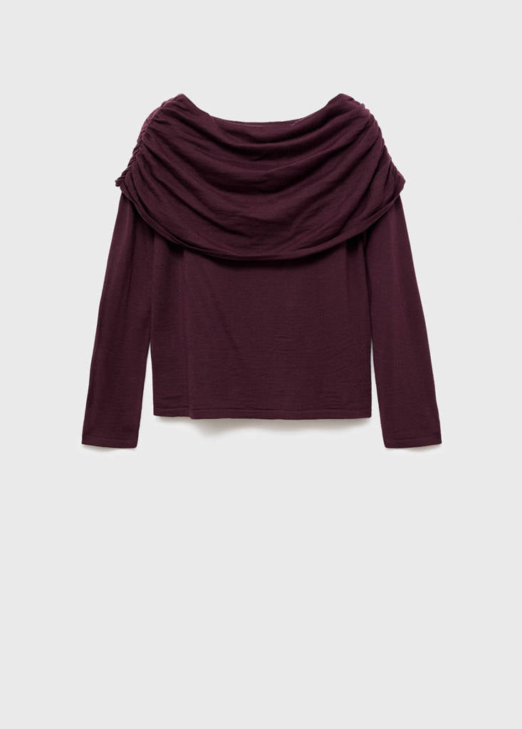 Pull Ajusté Col Drapé