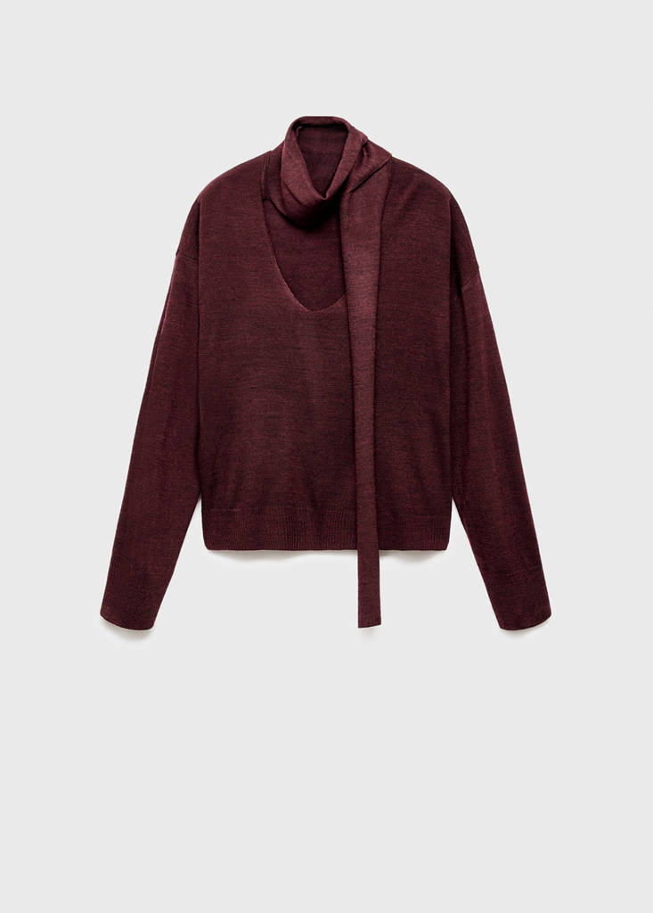Pull Col En V Foulard