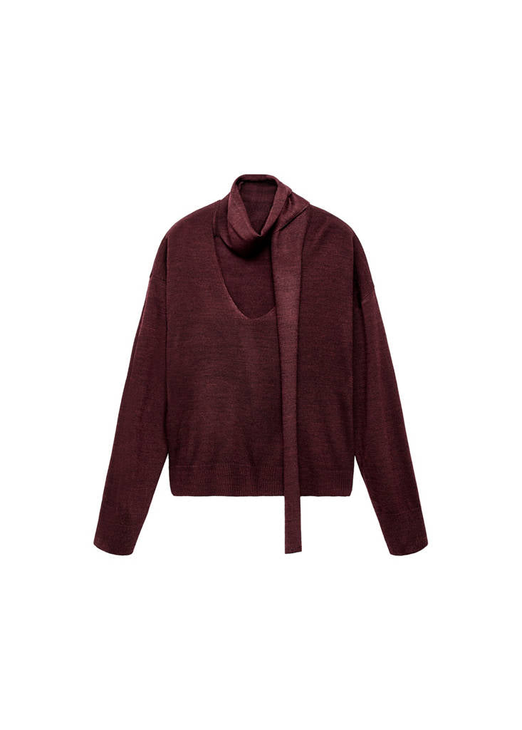 Pull Col En V Foulard