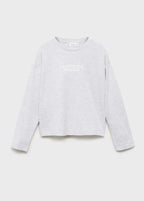 Camiseta Shop Gris Claro Jaspeado - Niña