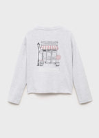 Camiseta Shop Gris Claro Jaspeado - Niña